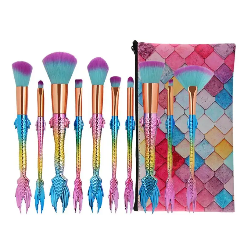 Buy MAANGE Mermaid Makeup Brush Set Fish Tail