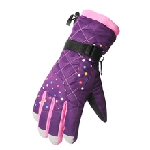 AONIJIE водоотталкивающие термальные женские зимние лыжные перчатки для девочек сноуборд Снегоход Мотоцикл велосипедные уличные перчатки черный фиолетовый