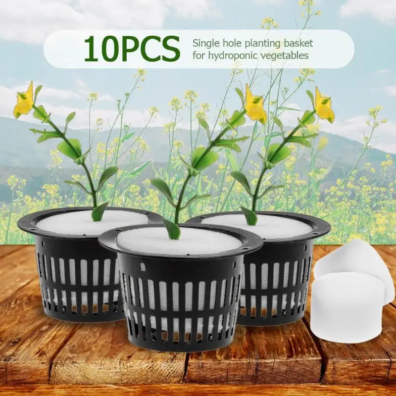 10 шт. посадка корзина и губка для посадки гидропонная, для растений цветок бесцветный культивирование лоток детские горшки семена роста