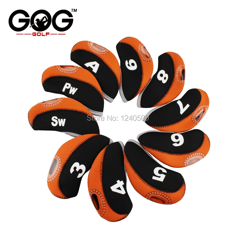 10 قطع جولف رئيس الحديد يغطي حامي النيوبرين شفافة نافذة جولف الحديد رئيس النادي جولف اكسسوارات