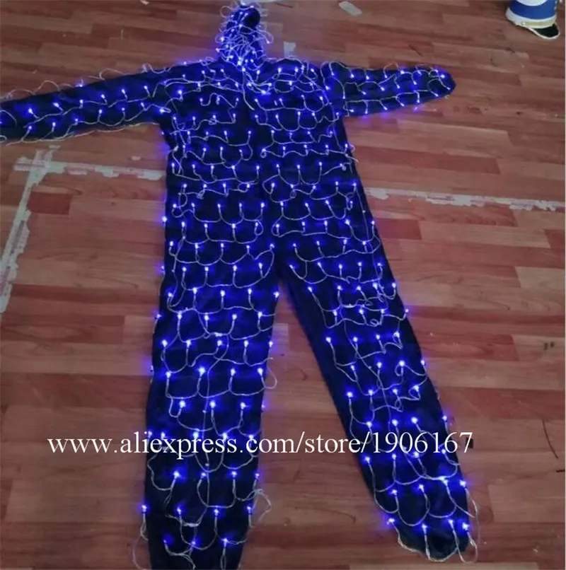 Colorful led luminous robot suit stage perfromance costume04