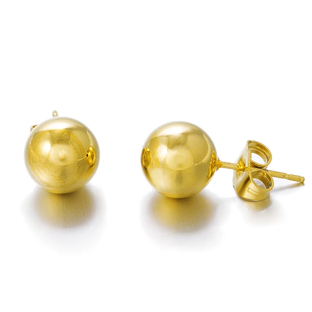 Pink and golden round studs with twin C motif -