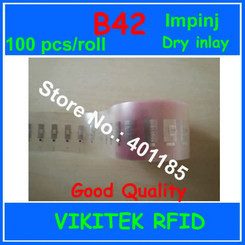 

Impinj B42 UHF RFID dry inlay 100pcs per roll 860-960MHZ Monza4 915M EPC C1G2 ISO18000-6C can be used to RFID tag and label