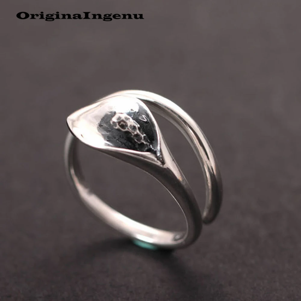 

925 Silver Ring Jewelry Vintage Charm Calla Lily Minimalism Girlfriend Mother 's Day Gift Haut Femme Anillos Rings for Women