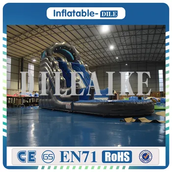 

Free shipping 0.55mm PVC 7*3.5*5m giant inflatable slide jumping bouncing tarpaulin outside water pool games