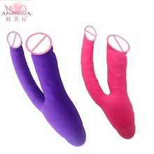 APHRODISIA Dildo G Spot Vibrator Double Penetrate Dual Motor Penis Vibrating for Anal Butt Plug Vaginal Sex Products for Woman