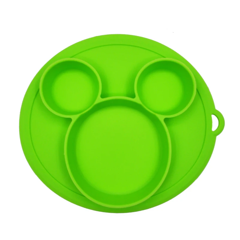 Baby Safe Silicone Dining Plate BPA Free Solid Children Dishes Suction Baby Training Tableware Cute Cartoon Kids Feeding Bowls