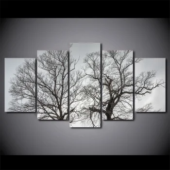 

5 Pieces Trees Together Autumn Sights Wall Art Canvas Pictures For Living Room Bedroom Home Decor Printed Canvas Painting