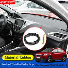 QCBXYYXH автомобильный Стайлинг резиновые анти-звуконепроницаемые не пропускающие шума пылезащитные приборной панели автомобиля Лобовое стекло уплотнительные полосы для peugeot 2008