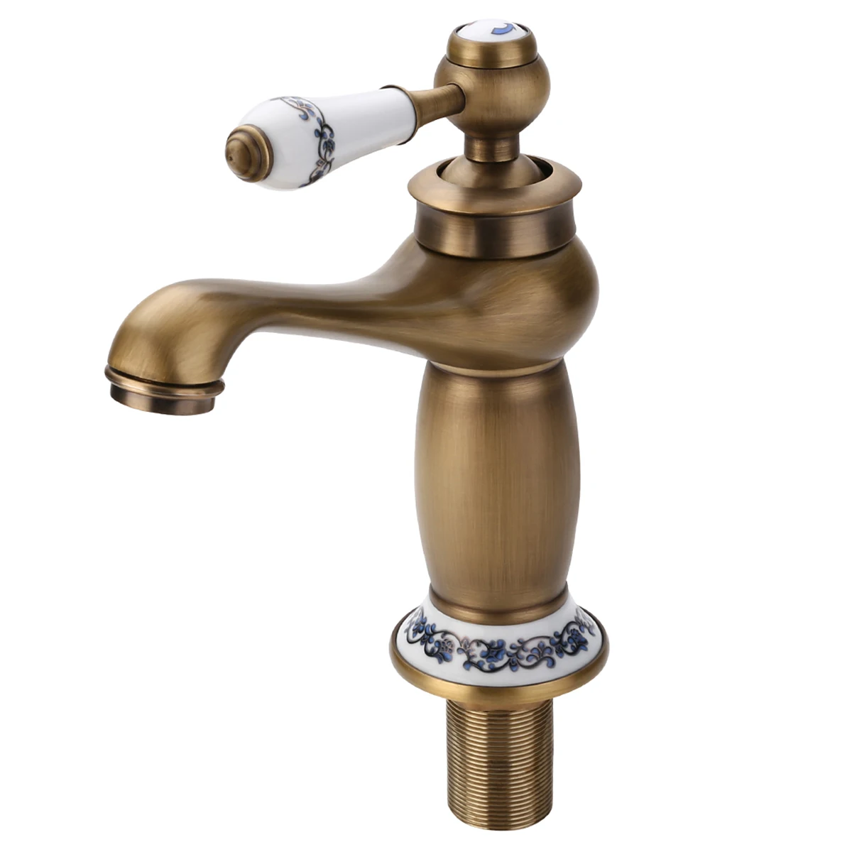 Antique Bronze Faucet Hot & Cold Mixer Tap with Ceramic Handle Bathroom Kitchen Basin Hardware Accessory