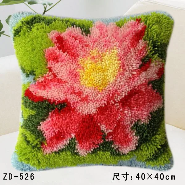 

ZD526 Pillow Cushion Latch Hook Kit Embroidery DIY Craft Cross Stitch Needlework Embroidery Counted Cross-Stitching Kit Set-9