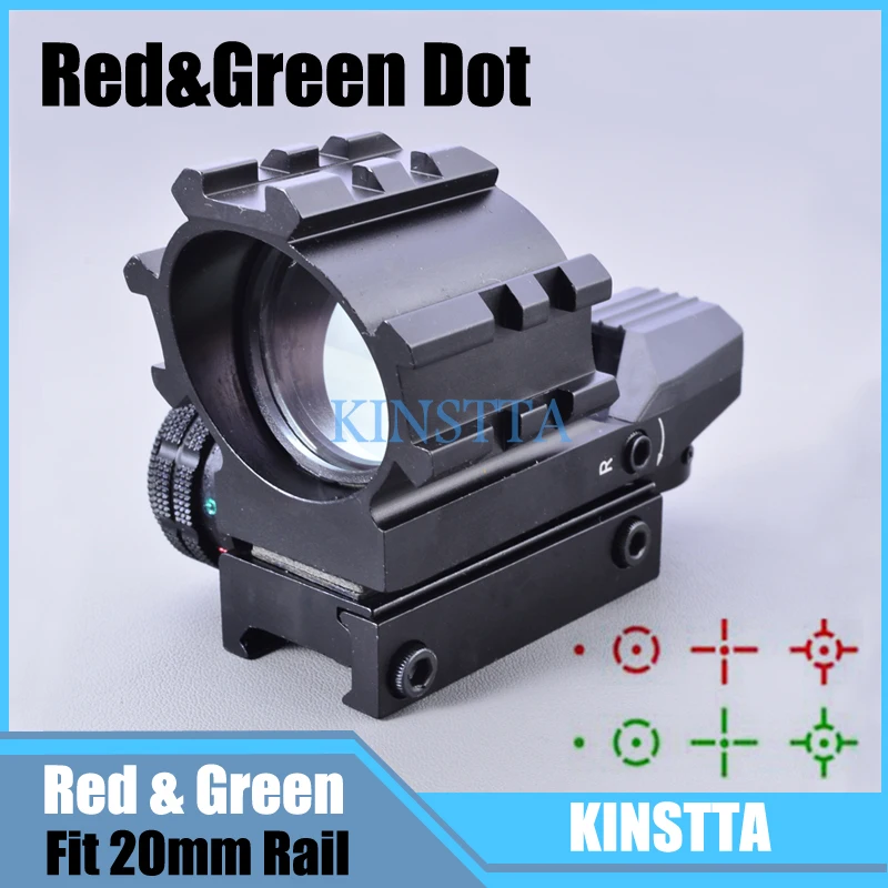 Тактический 1X красный зеленый точка рефлекторный прицел 4 стиля Сетка точка рефлекторная Оптика прицел с боковой рейкой подходит 20 мм рельс