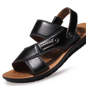 

Summer Sandals Men Casual Comfortable Brand Leather Beach Sandals #ML811611
