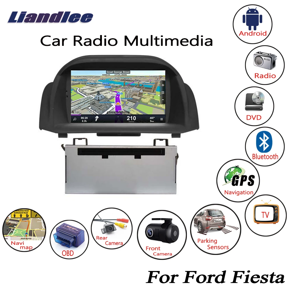 Liandlee For Ford Fiesta 2008 2019 Android Car Radio CD DVD Player GPS Navi Navigation Maps