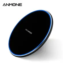 ANMONE Max 10 Вт Qi универсальное беспроводное зарядное устройство тонкая Быстрая зарядка для мобильного телефона USB зарядное устройство для телефона док-станция зарядная подставка