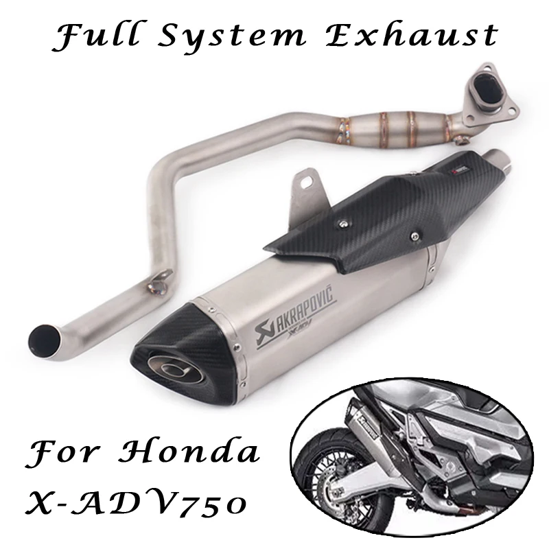 

For HONDA X-ADV750 ADV 750 Motorcycle Full System Akrapovic Exhaust Muffler Modified Front Mid Link Pipe Laser Carbon DB Killer