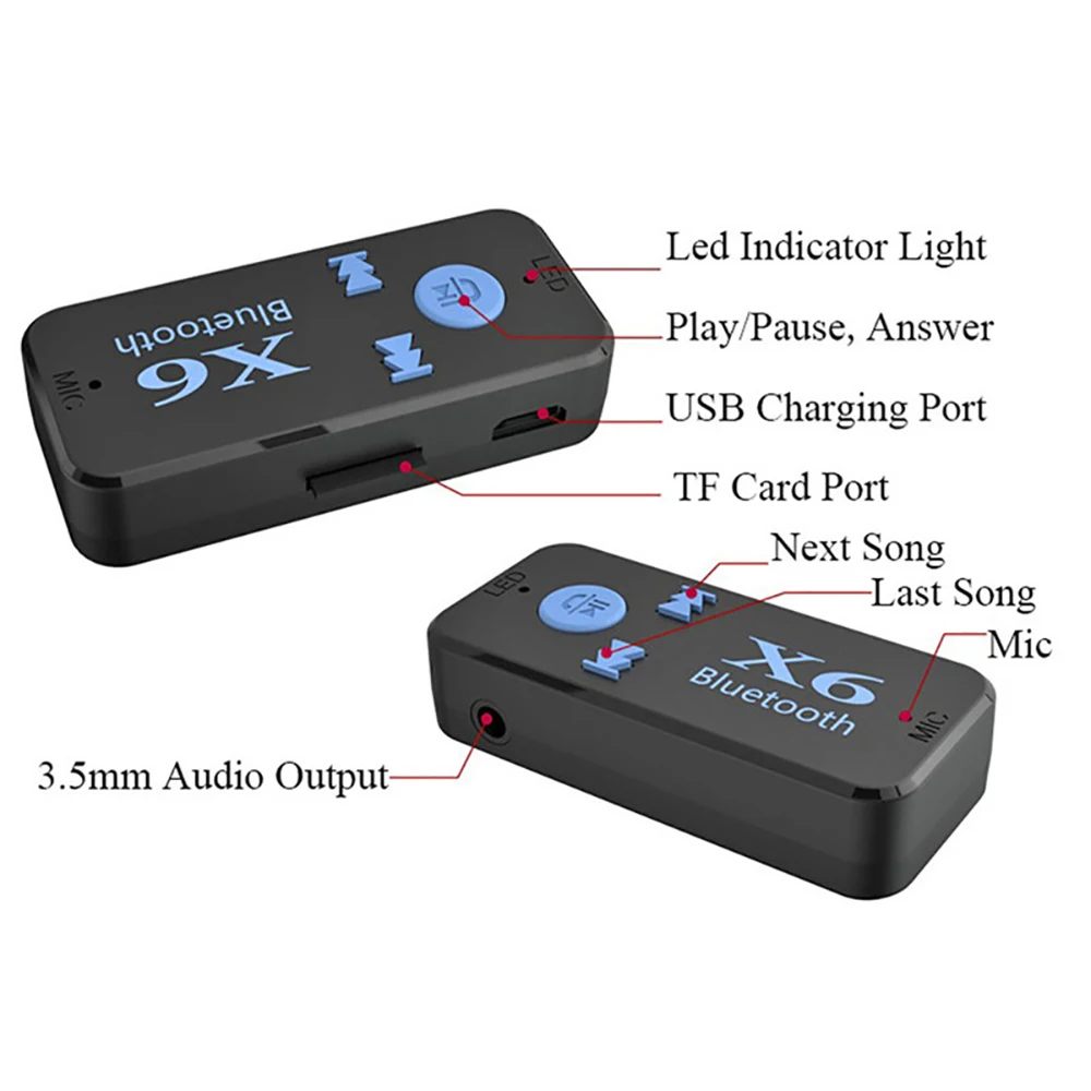Bluetooth адаптер 3 в 1 Беспроводной 4,0 USB Bluetooth приемник 3,5 мм AUX аудио разъем стерео TF кардридер микрофон вызов для автомобиля говорить