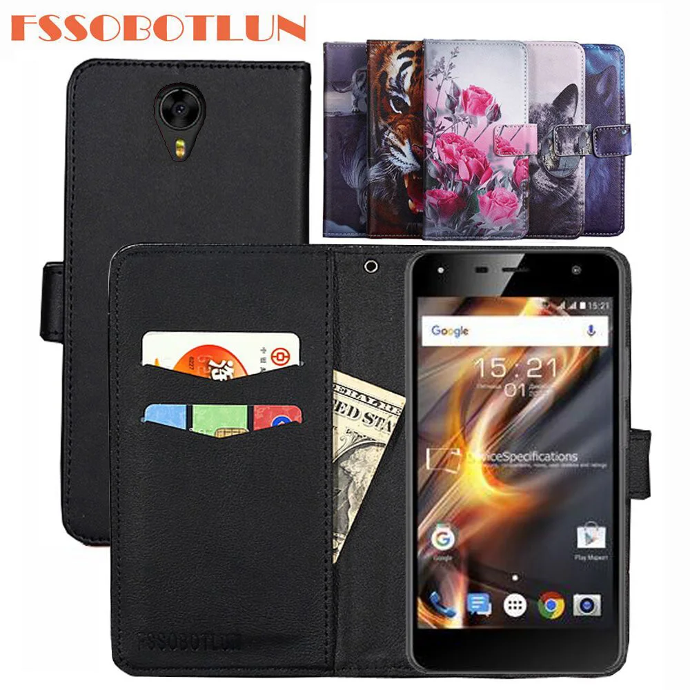 

FSSOBOTLUNFor Fly FS528 PU Leather Retro Flip Cover Magnetic Fashion Wallet Phone Case Kickstand Strap For Fly Memory Plus FS528