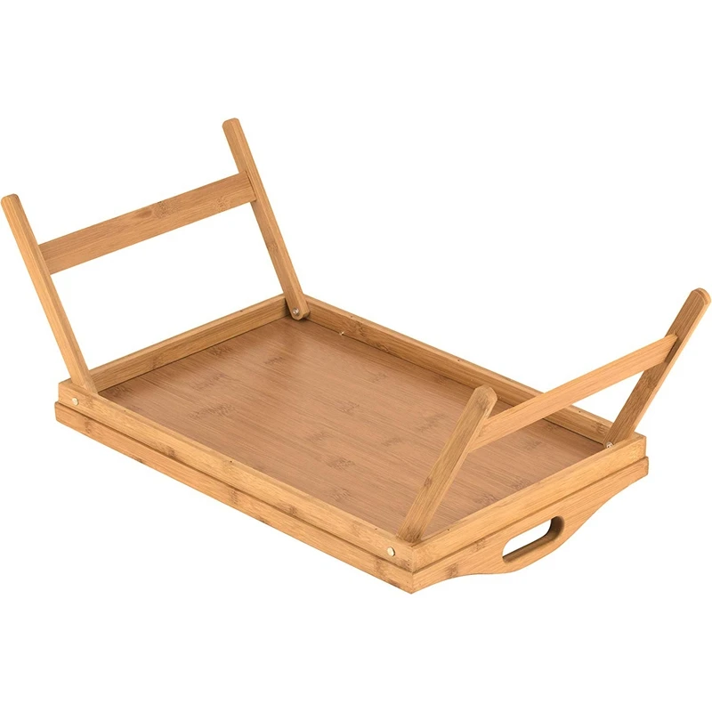 Portable Folding Table Bed Tray Table with Folding Legs and Breakfast Tray Bamboo Bed Table and Bed Tray with Legs