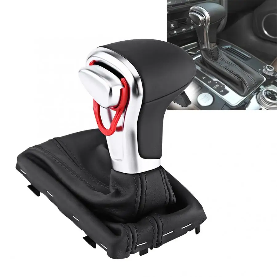 

Gear Shift Knob Gaitor Boot Cover Black Leather Universal For Audi A5 A4L Q5 B8 B8PA car accessories left hand drive car