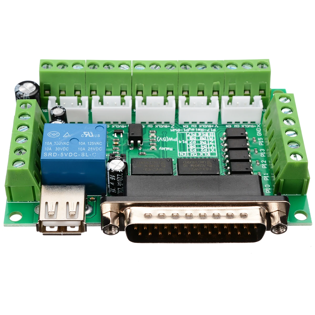 1Pcs 5 Axis CNC Breakout Board For Stepper Driver Controller MACH3 CNC Router Board Parallel Port Control