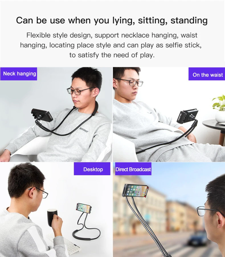 Fimilef Flexible Mobile Phone Holder Hanging Neck Lazy Necklace Bracket Smartphone Holder Stand For iPhone Xiaomi Huawei (1)