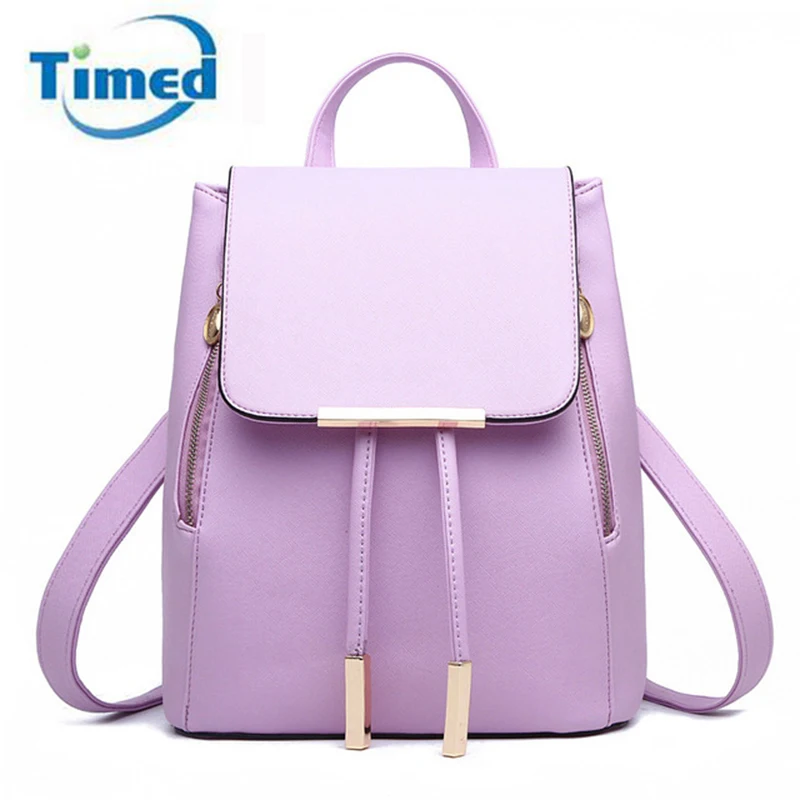 New Arrival 2017 High Quality Big PU Leather Students Backpack Travelling Shoulder Bags Casual Backbag Girls