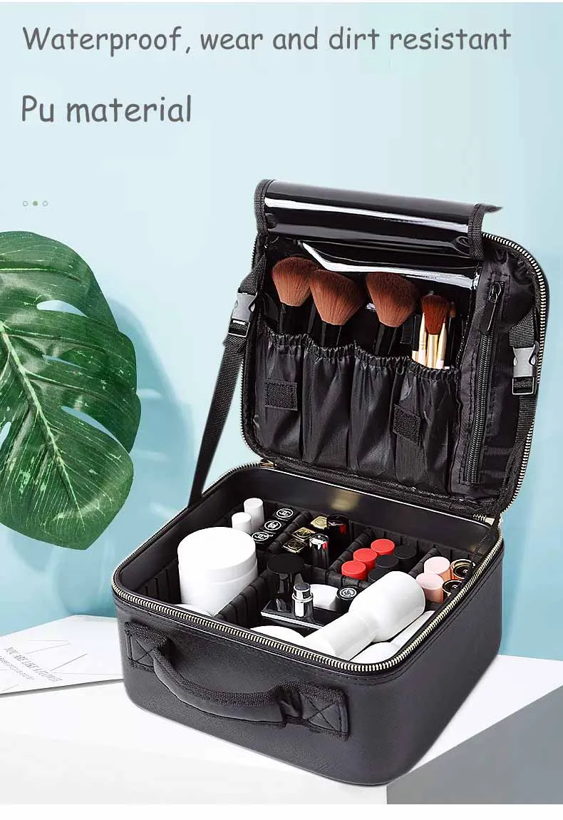 Профессиональный пустой органайзер для макияжа из искусственной кожи Bolso Mujer, косметический чехол для путешествий, сумка для хранения, чехол для костюма, Прямая поставка, fornecedores