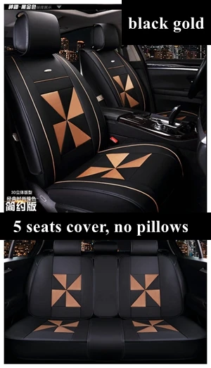 Чехол для автокресла Mitsubishi outlander asx Nissan Juke qashqai j10 qashqai j11 Renault duster logan Sandero seat Ibiza altea - Название цвета: 5seats black gold