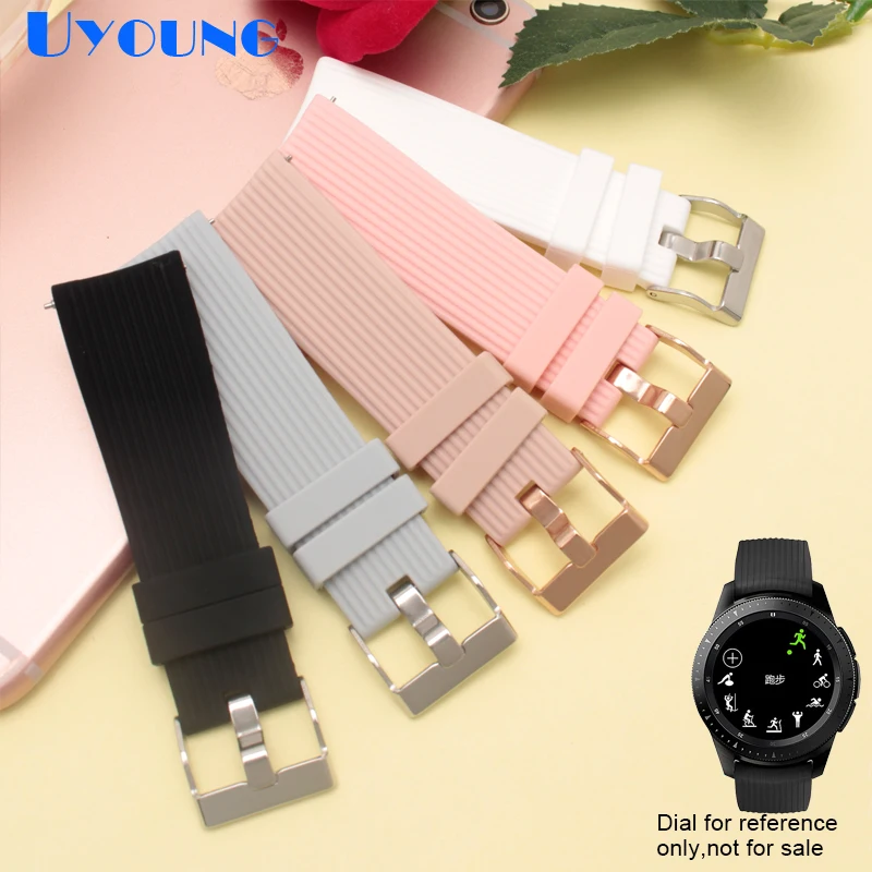 

20mm bracelet strap silicone watchband waterproof and soft strap for samsung galaxy SM-R810 watch bands
