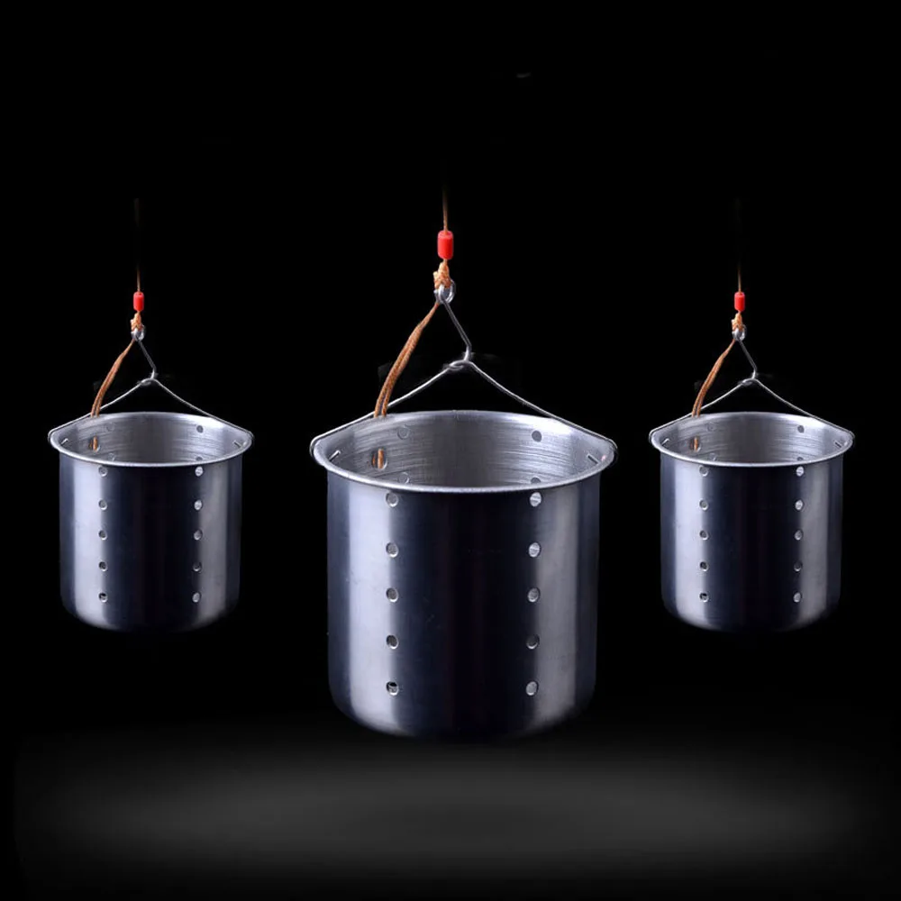 

1pcs fishing stainless steel Bait Thrower machine Automatically reverse the feeding device Fixed-point bucket type feeder Fishin