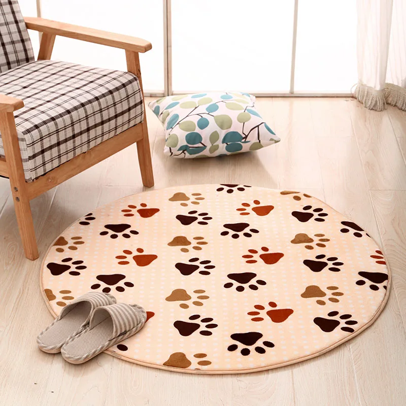 

30cm/12Inch Round Rug Velvet Doormat Soft Carpet Living Room Bedroom Door Floor Mat E2S