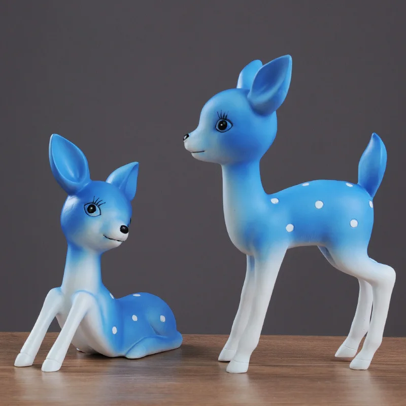 

New Resin Cute Figurine Deer Ornaments Creative Living Room Animal Desktop Decor Crafts Creative Ornaments Gift Home Supplies