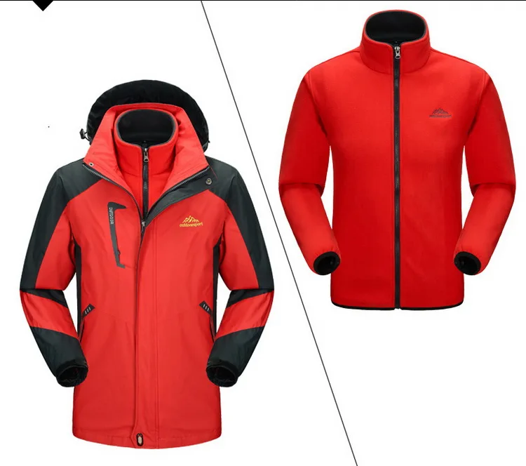 LoClimb 3 в 1 Брендовые мужские ветрозащитные водонепроницаемые походные куртки, мужские флисовые куртки с подкладкой, пальто для кемпинга, трекинга, лыжная ветровка, AM166