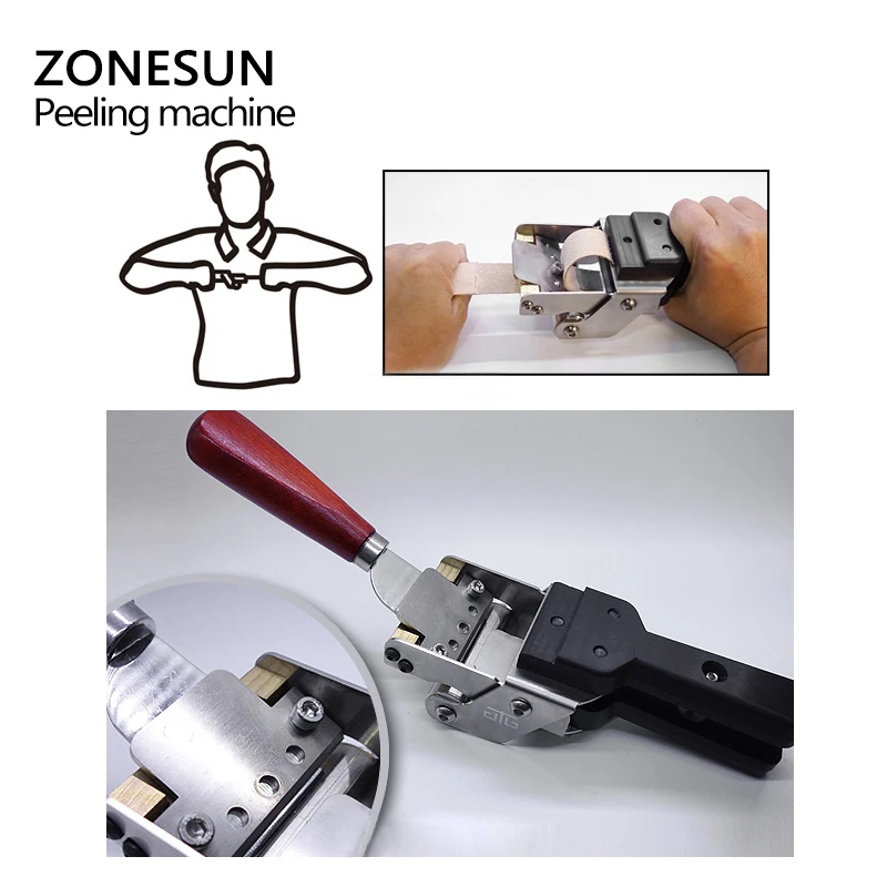 ZONESUN Бесплатная доставка машина для очистки кожи ручной разделитель с 5 двойными