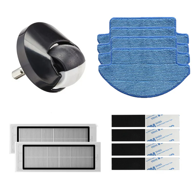 11 pcs/lot Front Castor Wheel & filter kits & mop pad with magic paste for xiaomi mi robot 11 pcs/lot Front Castor Wheel & filter kits & mop pad with magic paste for xiaomi mi robot