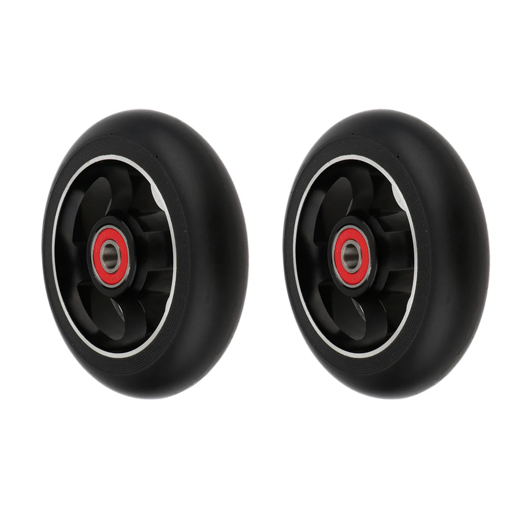 2pcs Replacement 100mm Push/Kick/Stunt Scooter Wheels with Bearings & Bushings