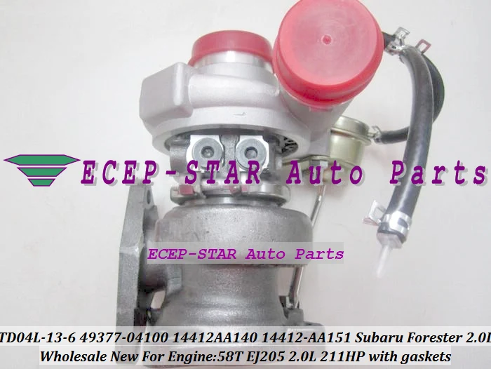 TD04L-13-6 49377-04100 14412AA140 14412-AA140 14412-AA151 Turbo Turbocharger for Subar Forester 58T EJ205 2.0L 211HP (6)