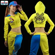 Новая мода танец хип хоп короткий Топ Толстовка женский джазовый костюм неоновая одежда для выступлений сексуальные костюмы пальто