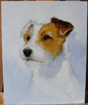 

portrait of a jack russell dog ORIGINAL art - TOP art oil painting--24 inch art painting # TOP animal HOME Decor OIL ON CANVAS