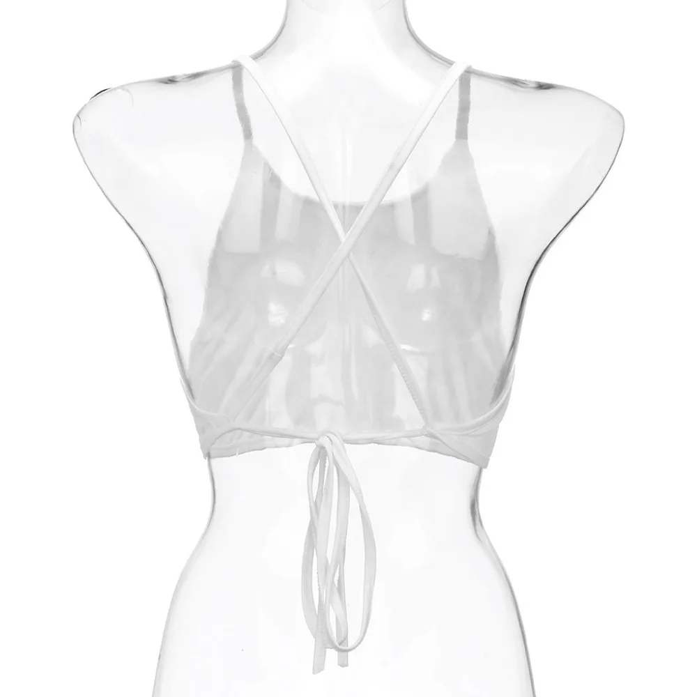 2019 womens tops and blouses summer solid color sleeveless wrap halter strap with sexy short crop top pretty blouses women 40J12 (28)