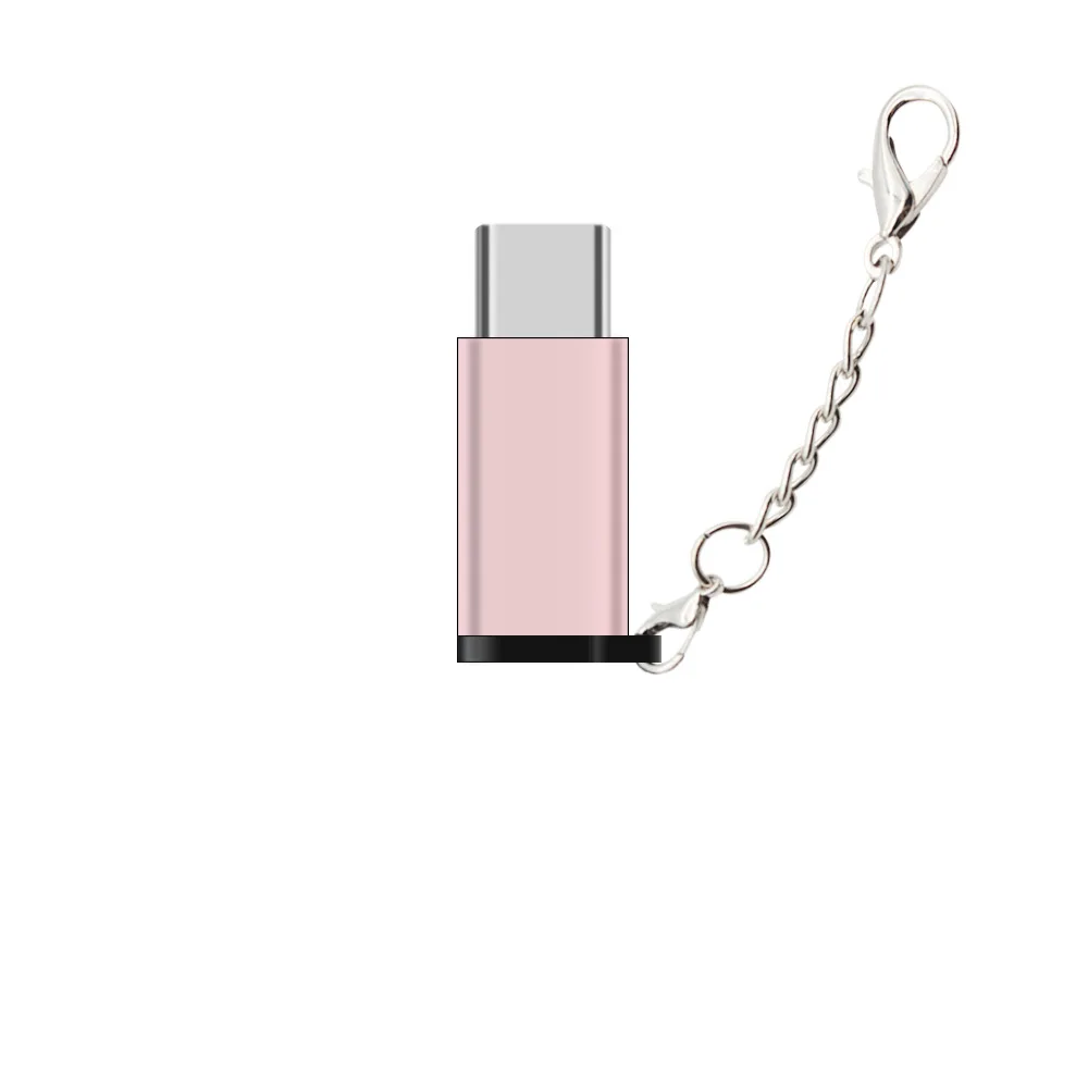 Micro USB To TypeC Adapter With Keychain Micro USB Female To USB Type C Male Adaptador Tipe C Charging Data Sync Type-C Adapters (12)