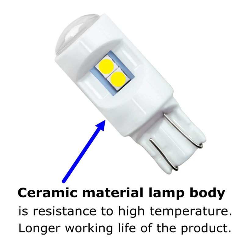1 шт. T10 W5W WY5W керамический супер яркий 6 SMD 3030 светодиодный габаритный светильник для салона автомобиля, для чтения, купольная лампа, автомобильная Клинообразная парковочная лампа