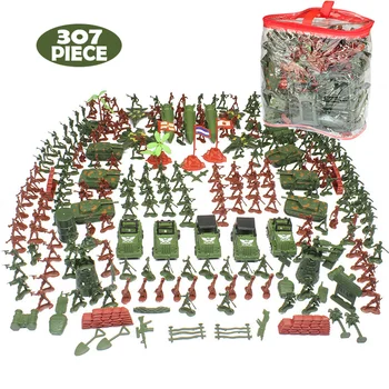 

307Pcs Soldier Model Toy Soldier Military Exercises Model Aircraft Tanks Scene Grenade Tank Aircraft Rocket Army Men Toy Figures