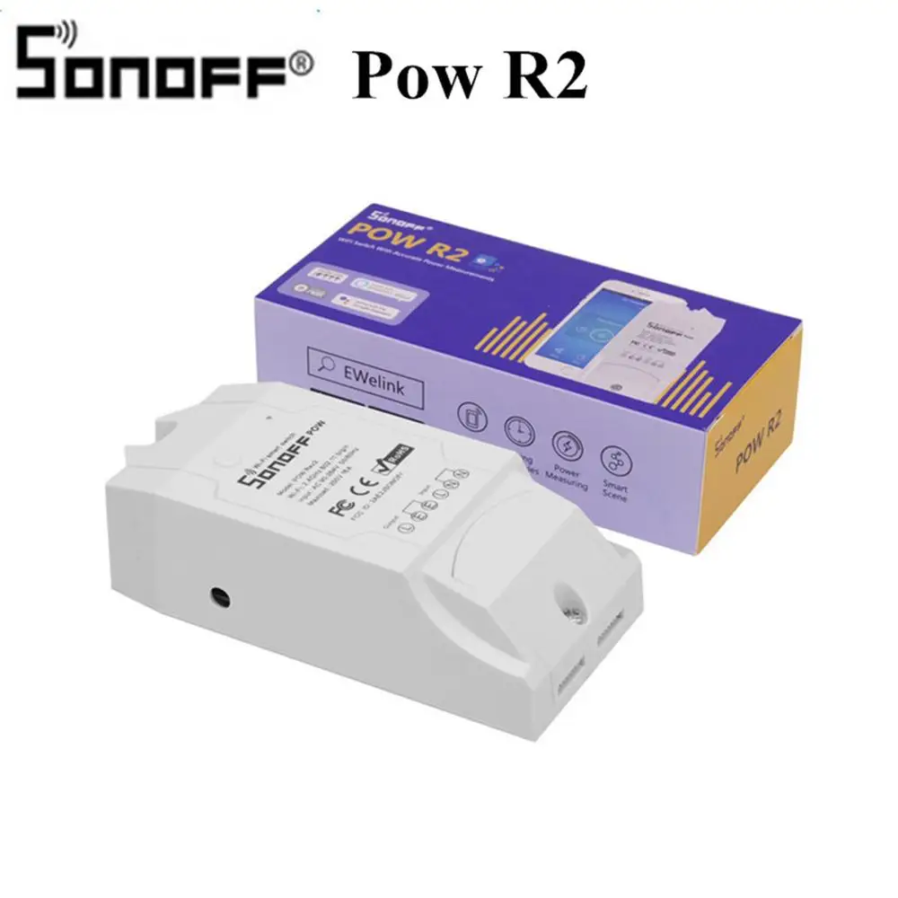 Sonoff Pow R2 16A Wifi Smart Switch Monitor использование энергии умный дом Измерение мощности Wi-Fi переключатель управление приложением работает с Alexa - Комплект: 1PC