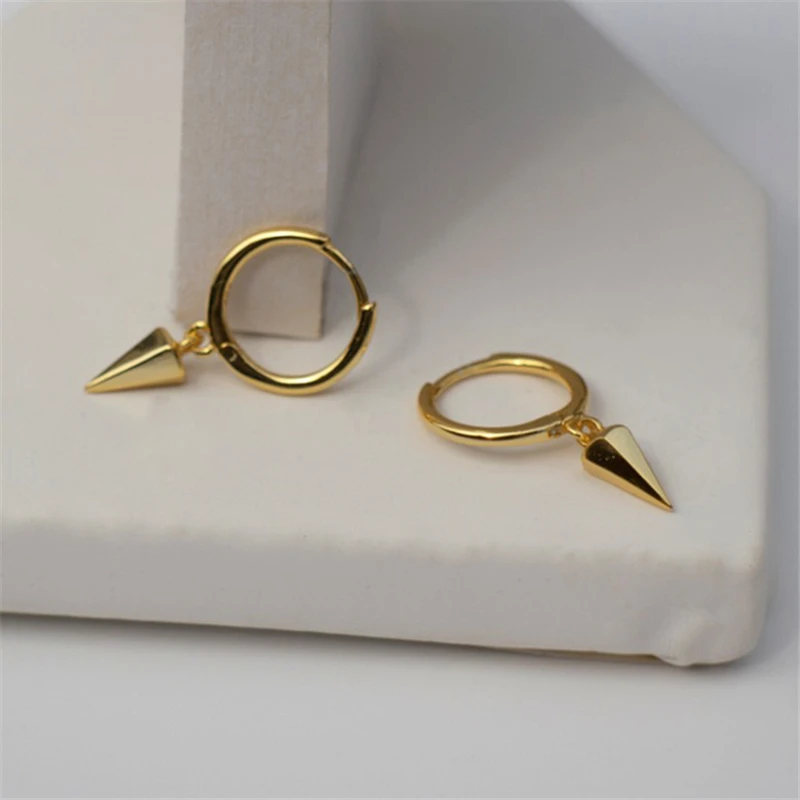 CANNER Gold Color Small Hoop Earrings for Women Girls 925 Silver Mini Circle Earrings Jewelry Zircon Star Earings H50 - Окраска металла: 9