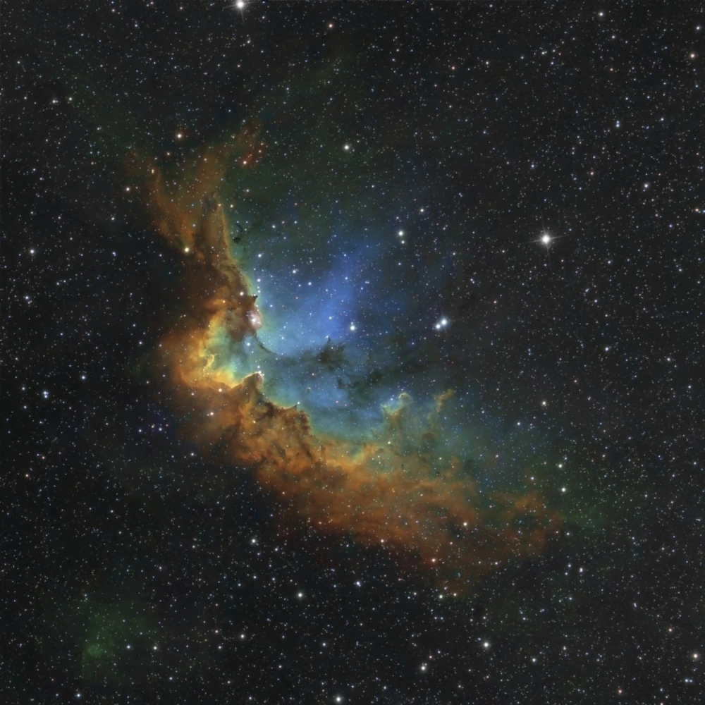 NGC 7380 in Hubble-palette colors Poster Print (14 x 14)