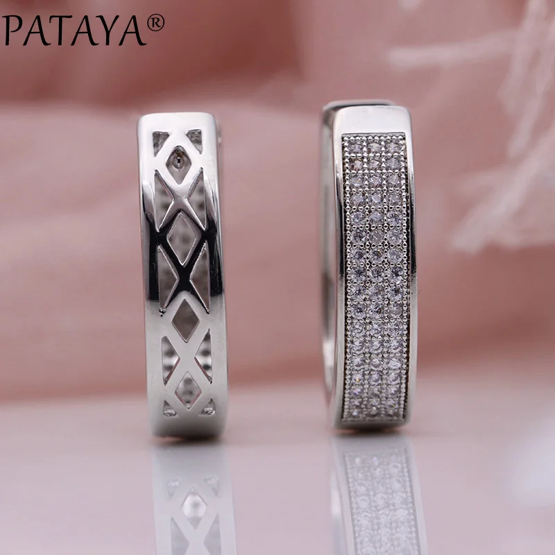 Серьги PATAYA круглые овальные серьги с большим кольцом белые золотые женские