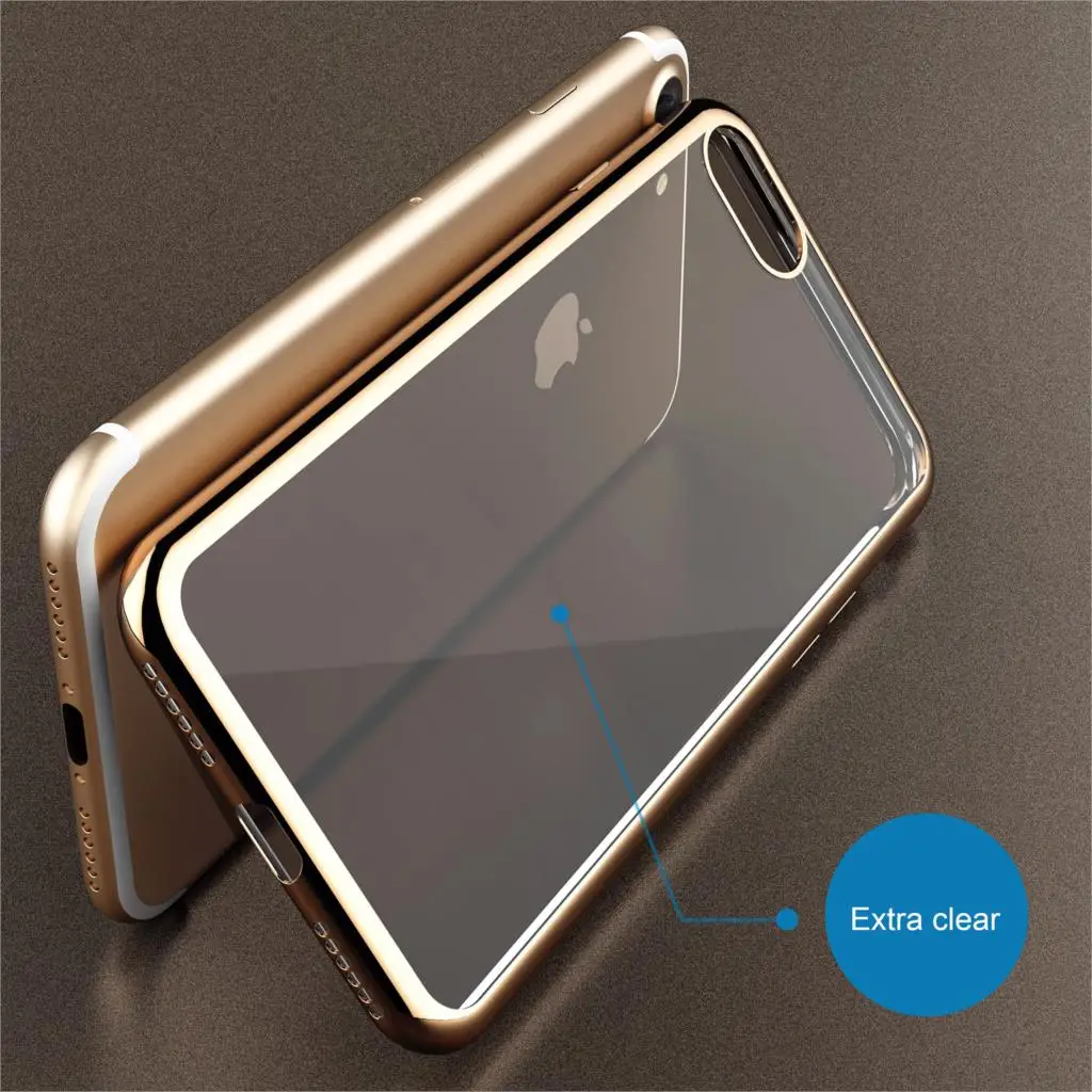 Rose Gold Clear Soft Case for iPhone 6 for iPhone 6S Case Plating Bumper Transparent Silicone TPU Cover for iPhone6 iPhone6S