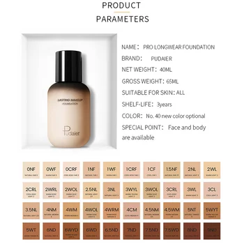 

20 Colors Liquid Coverage Makeup Foundation Face Contour Summer Choice Long-lasting Waterproof Concealer TSLM1